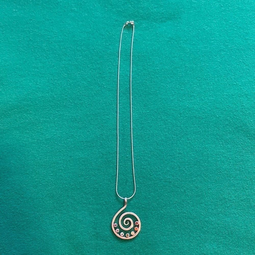 Silver and gemstone statement Necklace